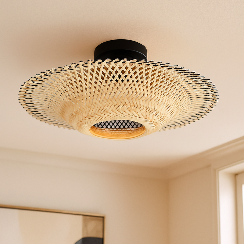 Rattan plafon lámpa barna, Cordoba