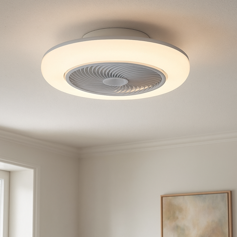 Modern mennyezeti ventilátor szürke színben, Gonda, 40W, 3000K LED, távirányítóval Modern mennyezeti ventilátor szürke színben, Gonda, 40W, 3000K LED, távirányítóval
