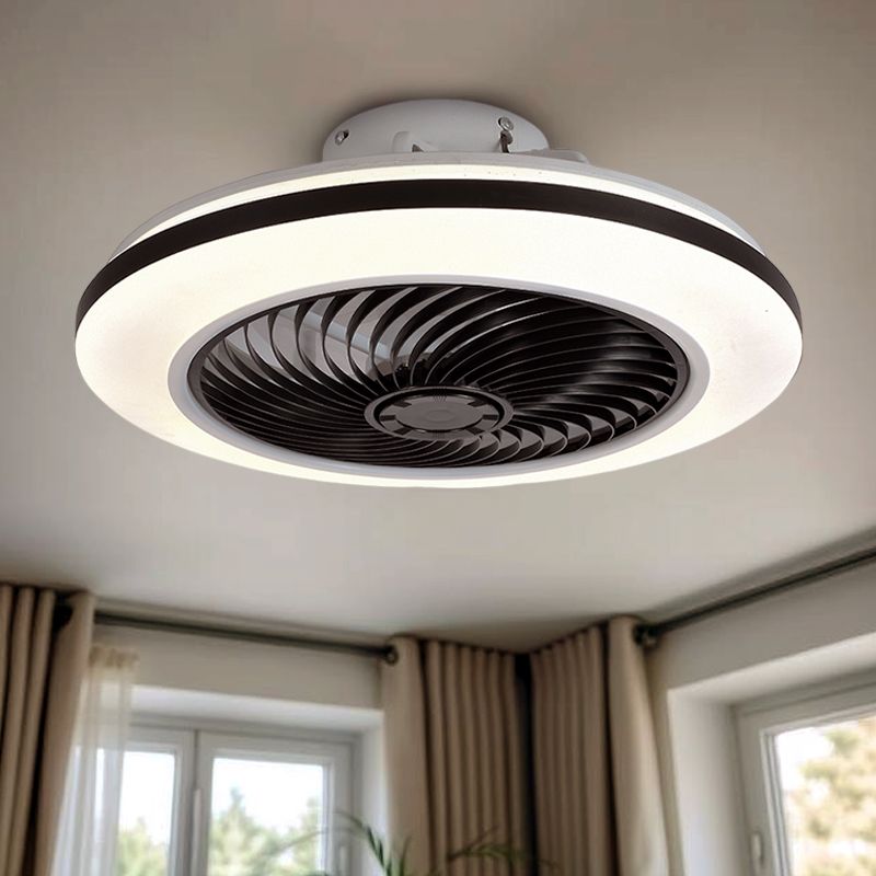 Modern mennyezeti ventilátor fekete színben, Gonda, 40W, 3000K LED, távirányítóval
