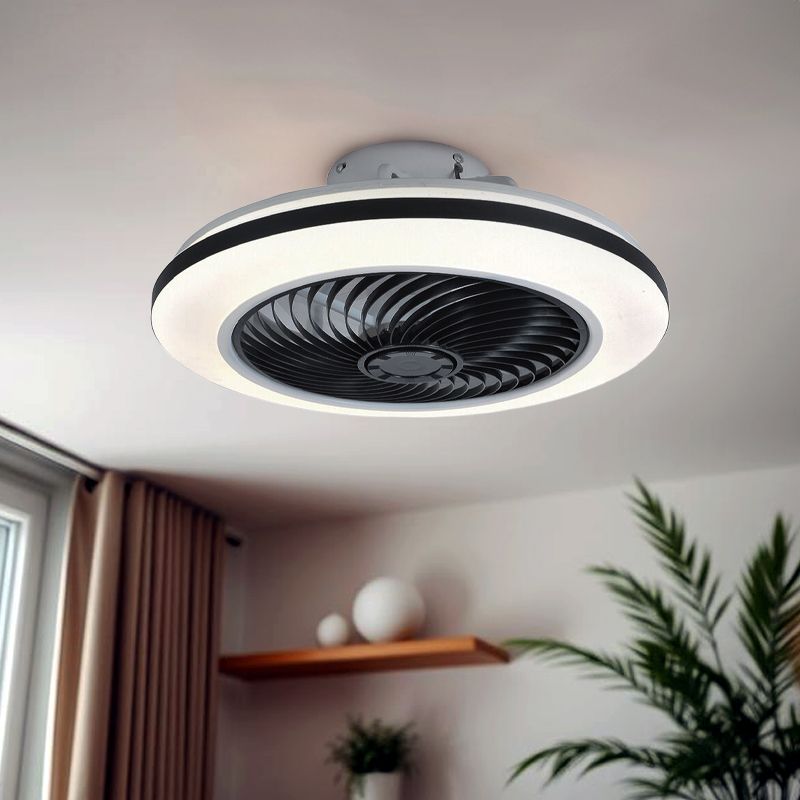 Modern mennyezeti ventilátor fekete színben, Hale, 40W, 3000K LED, távirányítóval