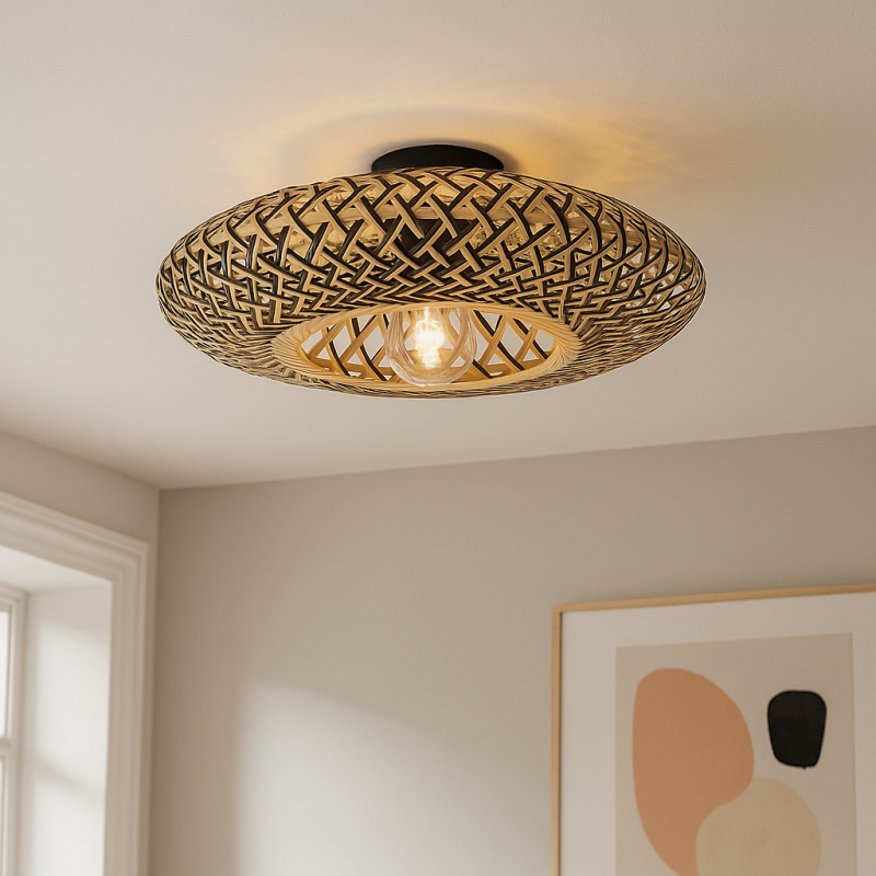 Rattan plafon lámpa barna, Heimen Rattan plafon lámpa barna, Heimen