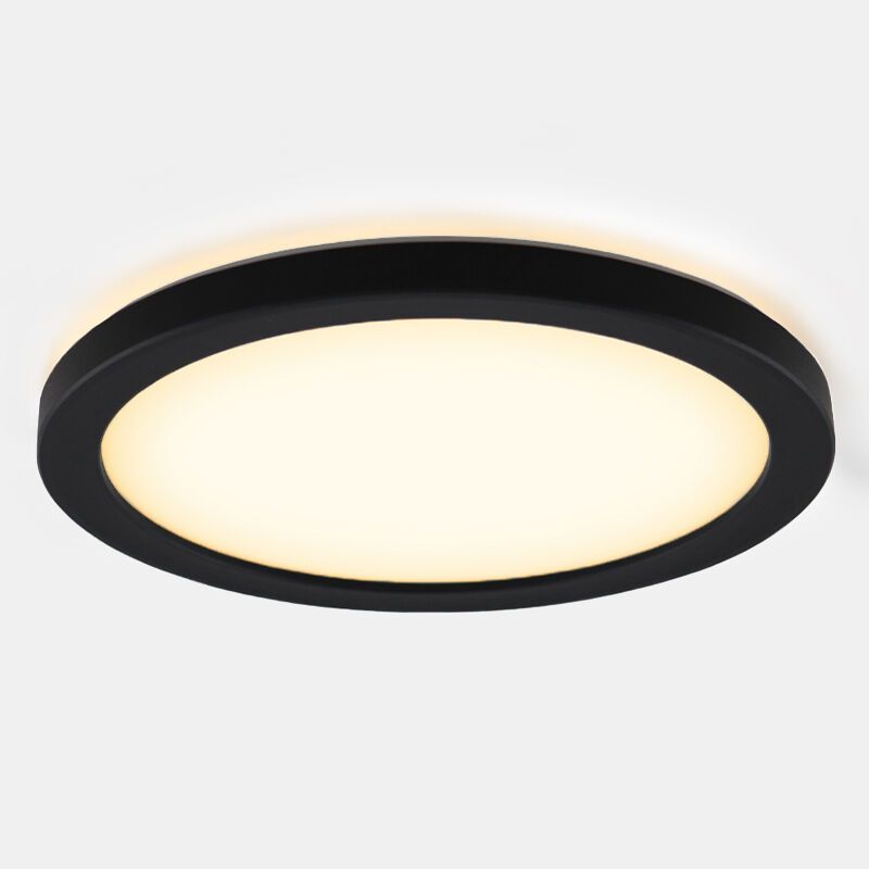 Műanyag fürdőszoba mennyezeti lámpa fekete, Shivani, 8 W, 3000 K LED, IP44