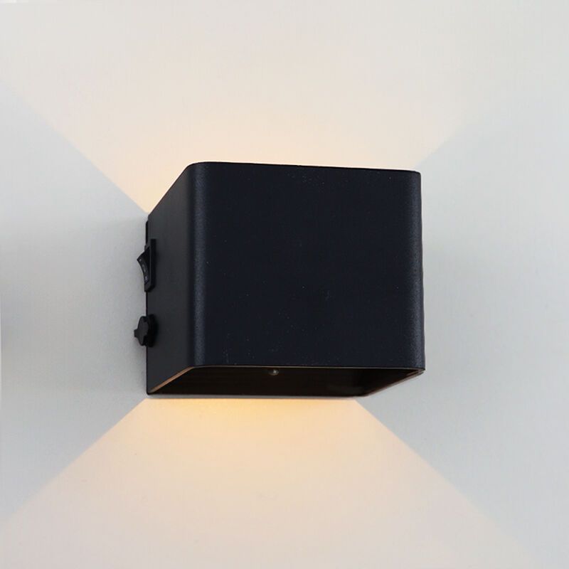 Retro fel le fali lámpa fekete, Dion, 1 W, 2700 K LED