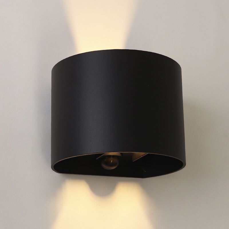 Retro fel le fali lámpa fekete, Dion, 6 W, 2700 K LED, IP54