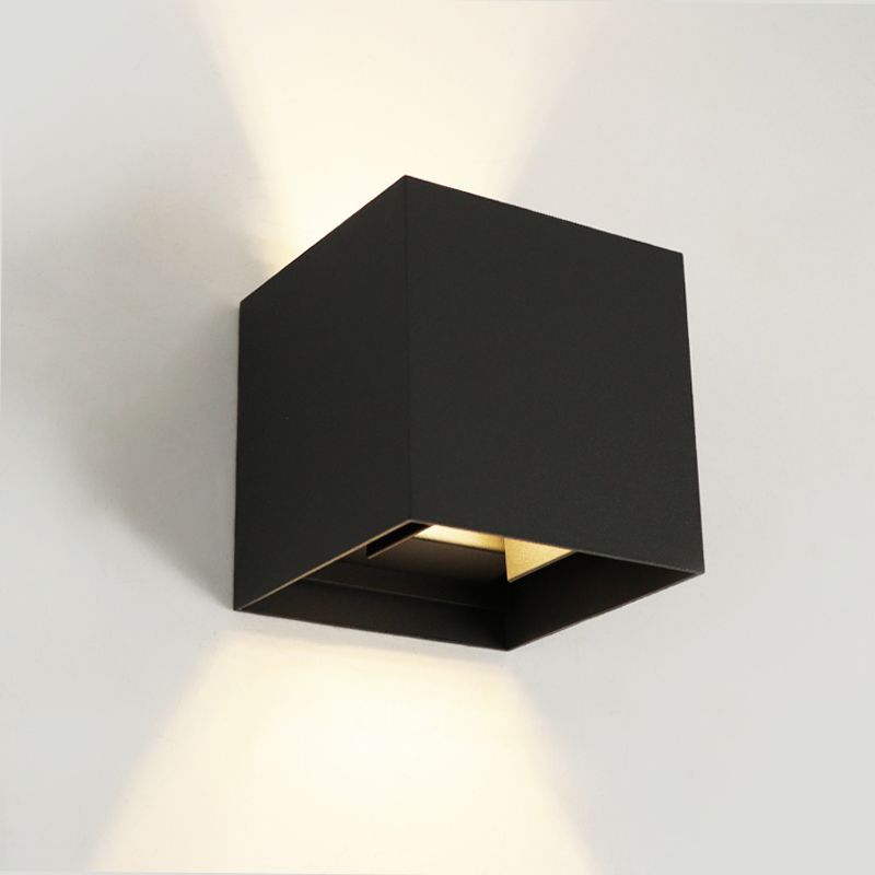 Retro fel le fali lámpa fekete, Dion, 6 W, 2700 K LED, IP65