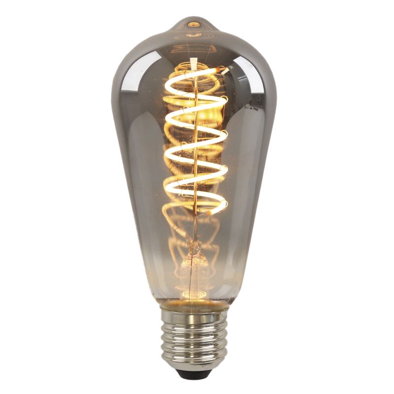 Szabályozható E27 Olucia LED Edison izzó Tuelo, szürke, 4W, 2200K