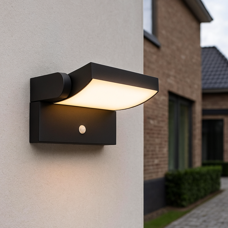 Retro mozgásérzékelős kültéri fali lámpa fekete, Alet, 12,5 W, 3000 K LED, IP54