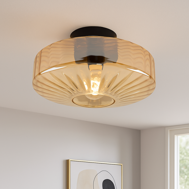 Design plafon lámpa borostyán, Sevda