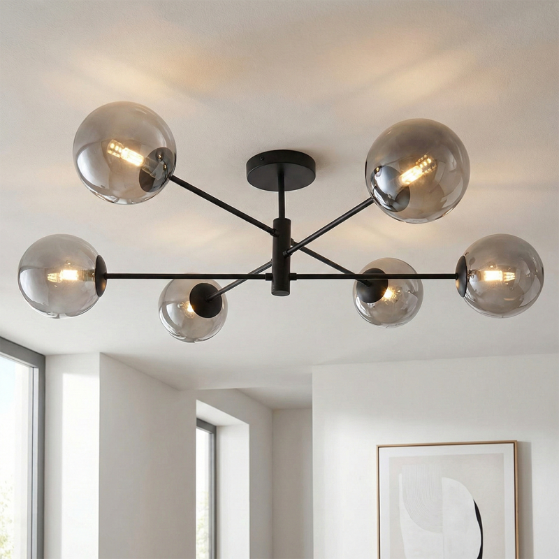 Design mennyezeti lámpa szürke, Remo