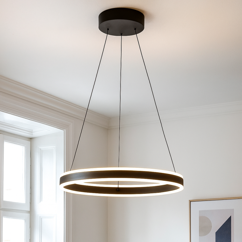Design függőlámpa fekete, Lava, 46 W, 3000 K LED