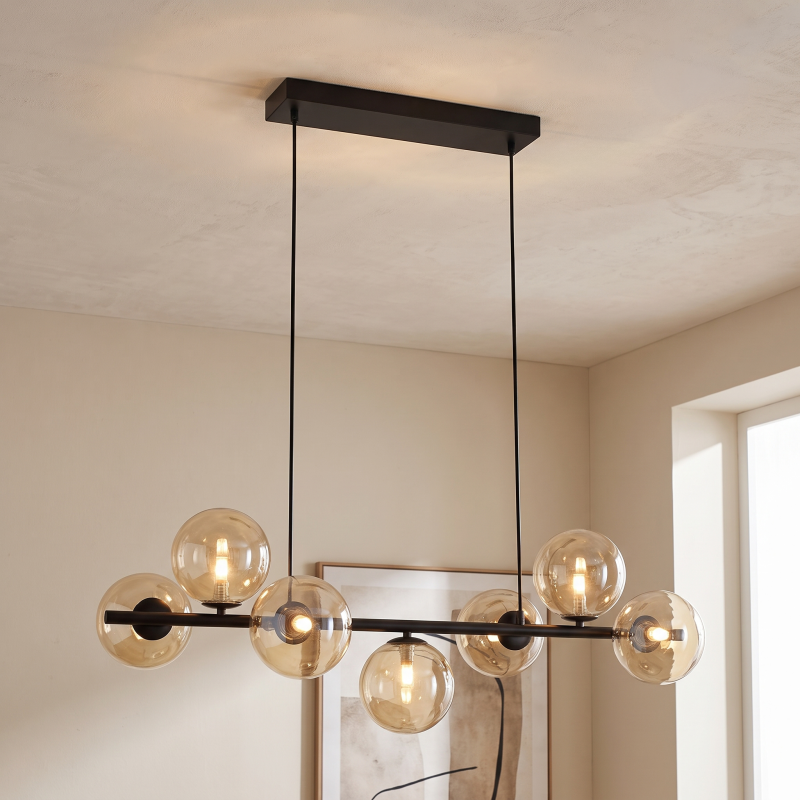 Design függőlámpa borostyán, Remo
