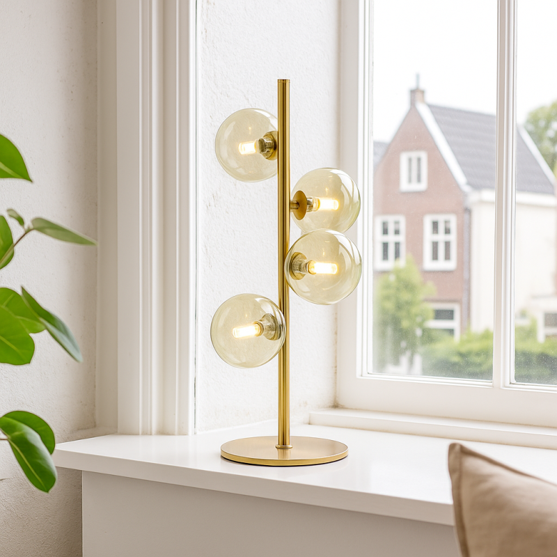 Design asztali lámpa zöld, Remo, kapcsolóval
