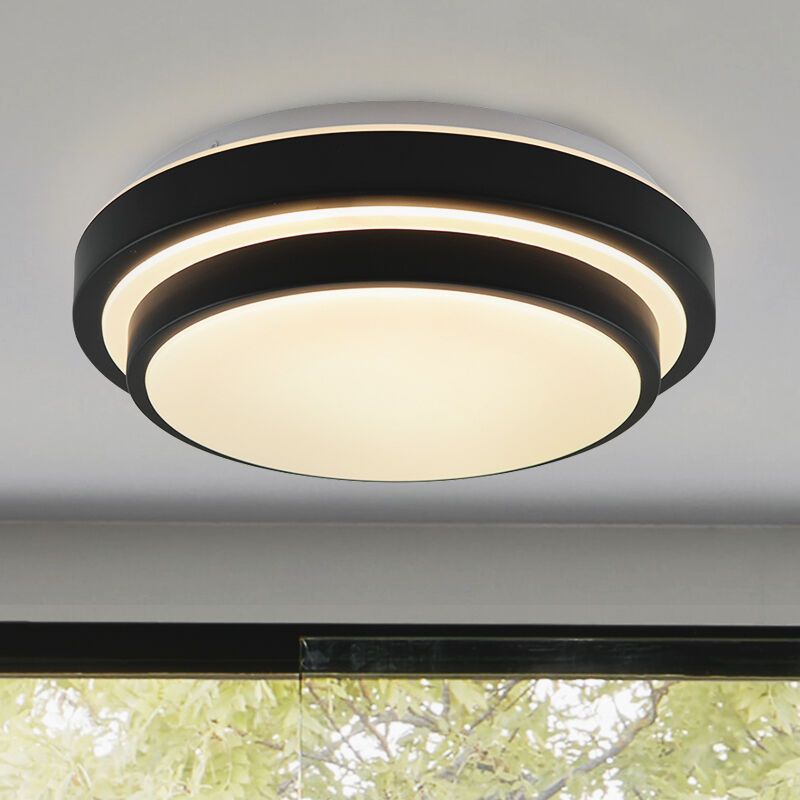 Retro fürdőszoba mennyezeti lámpa fekete, Jaro, 12 W, 3000 K LED, IP44