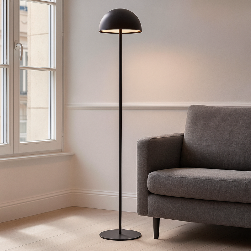 Klasszikus állólámpa fekete, Douwe, 4 W, dim to warm LED, kosketushimmentimellä