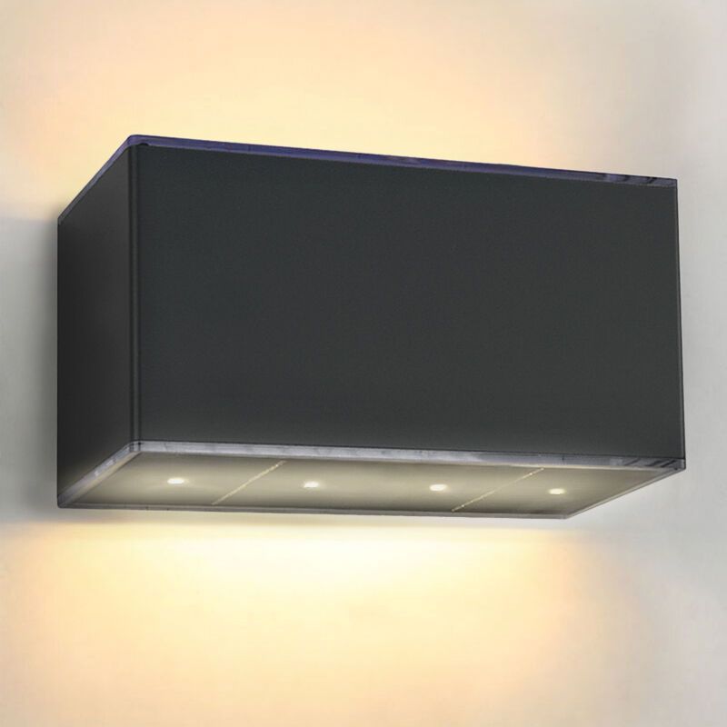 Műanyag napelemes kültéri fali lámpa fekete, Sunaina, 1 W, 3000 K LED, IP65 Műanyag napelemes kültéri fali lámpa fekete, Sunaina, 1 W, 3000 K LED, IP65