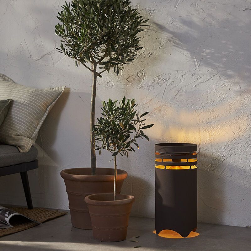 Műanyag kültéri asztali lámpa barna, Aidan, 0,3 W, 3000 K LED, IP44