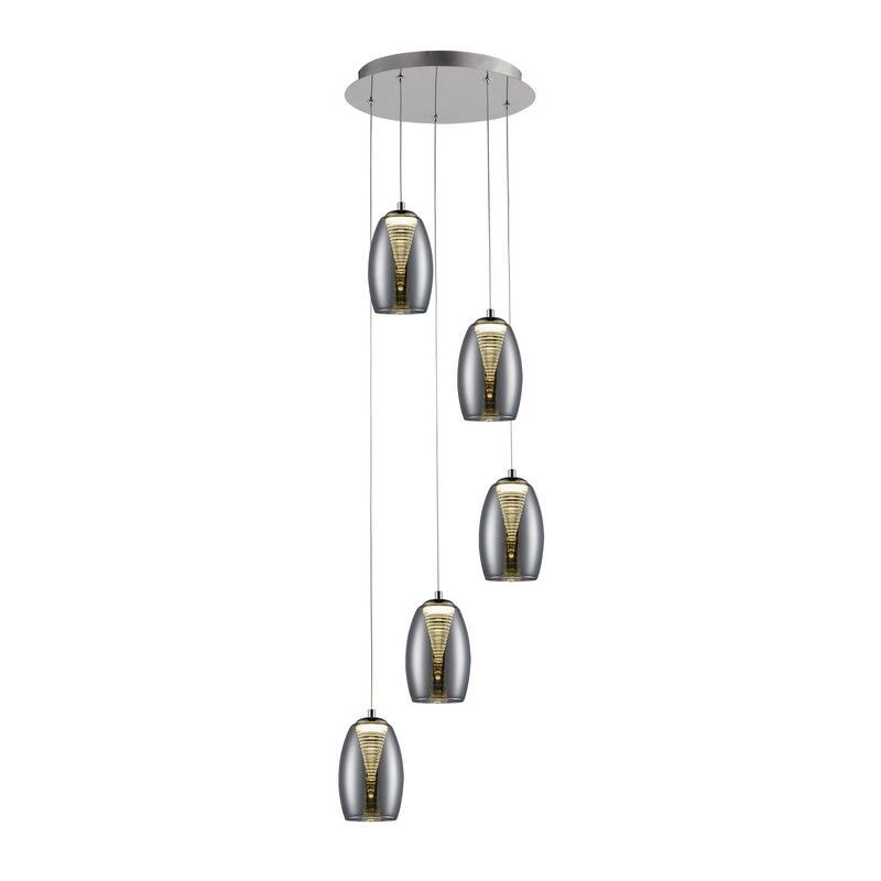 Retro függőlámpa króm, Aliyah, 5 W, 3000 K LED