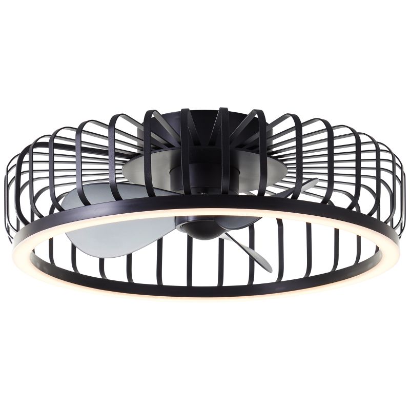 Modern mennyezeti ventilátor fekete színben, Tolga, 36W, 2700K-4000K-6500K LED, távirányítóval