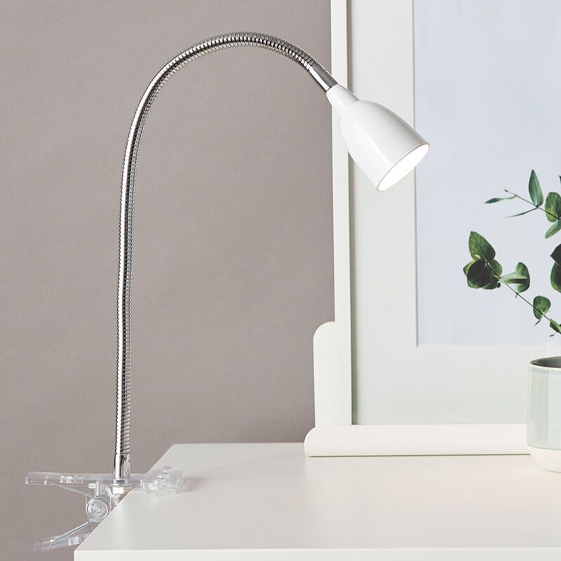 Műanyag csiptetős spot lámpa fehér, Kit, 2,4 W, 3000 K LED, kapcsolóval