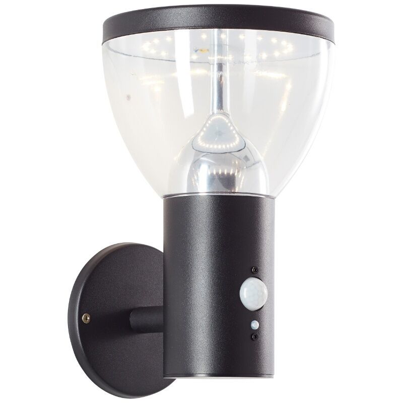 Retro napelemes kültéri fali lámpa fekete, Saar, 3 W, 3000 K LED, IP44