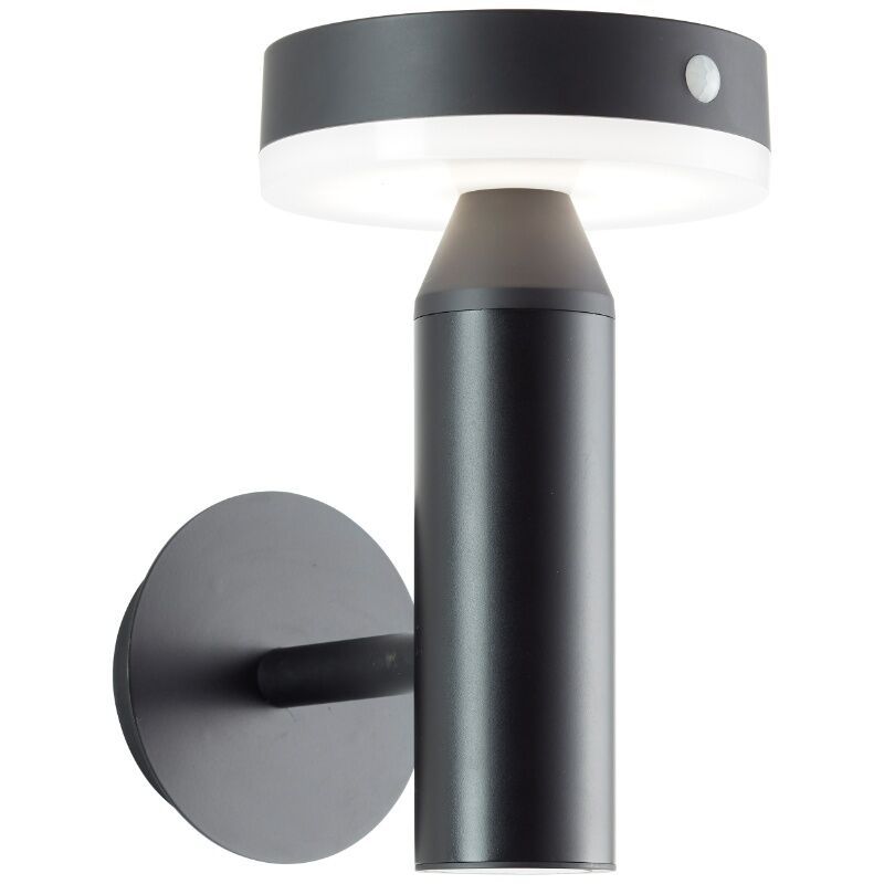 Fém napelemes kültéri fali lámpa fekete, Kubilay, 3 W, 4000 K LED, IP44