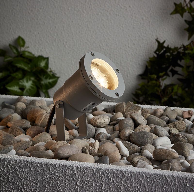 Üveg földbe szúrható lámpa szürke, Shanna, 3 W, 3000 K LED, IP44