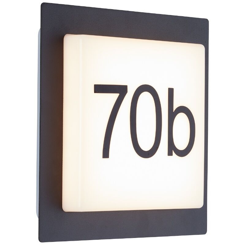 Alumínium házszám világítás fekete, Nurcan, 9 W, 3000 K LED, IP44