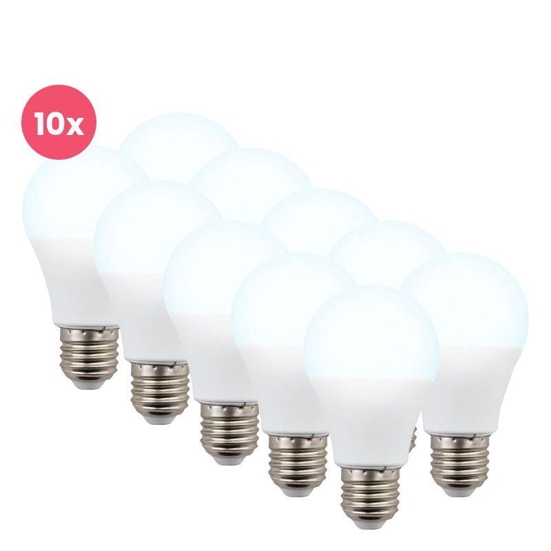 10 darabos Lagiba E27 LED lámpa Bradley, A60, 7W, 6500K