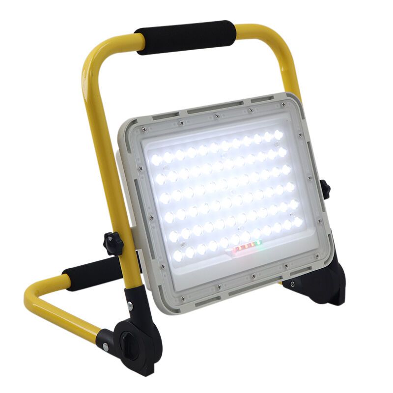 Sárga újratölthető alumínium munkalámpa, Hilmi, 100W, 6500K LED, IP44, kapcsolóval