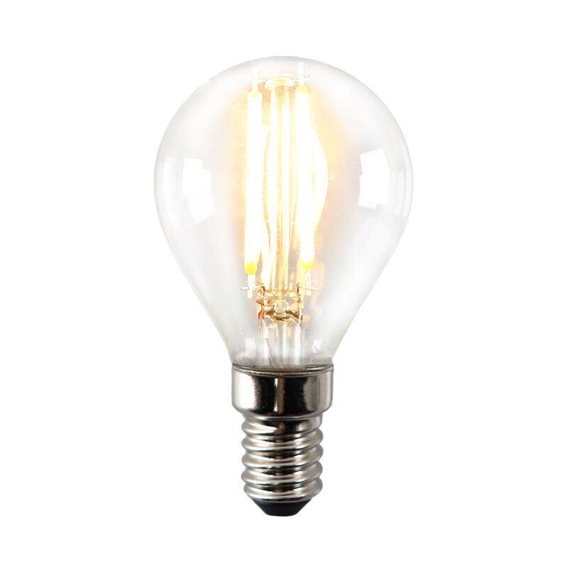 Szabályozható E14 Olucia LED lámpa, P45, 3W, Átlátszó üveg, 2700k