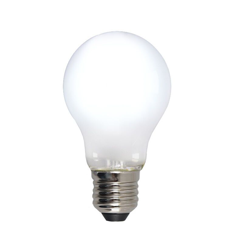 Szabályozható E27 Olucia LED lámpa, A60, 5W, Fehér üveg, 6500k