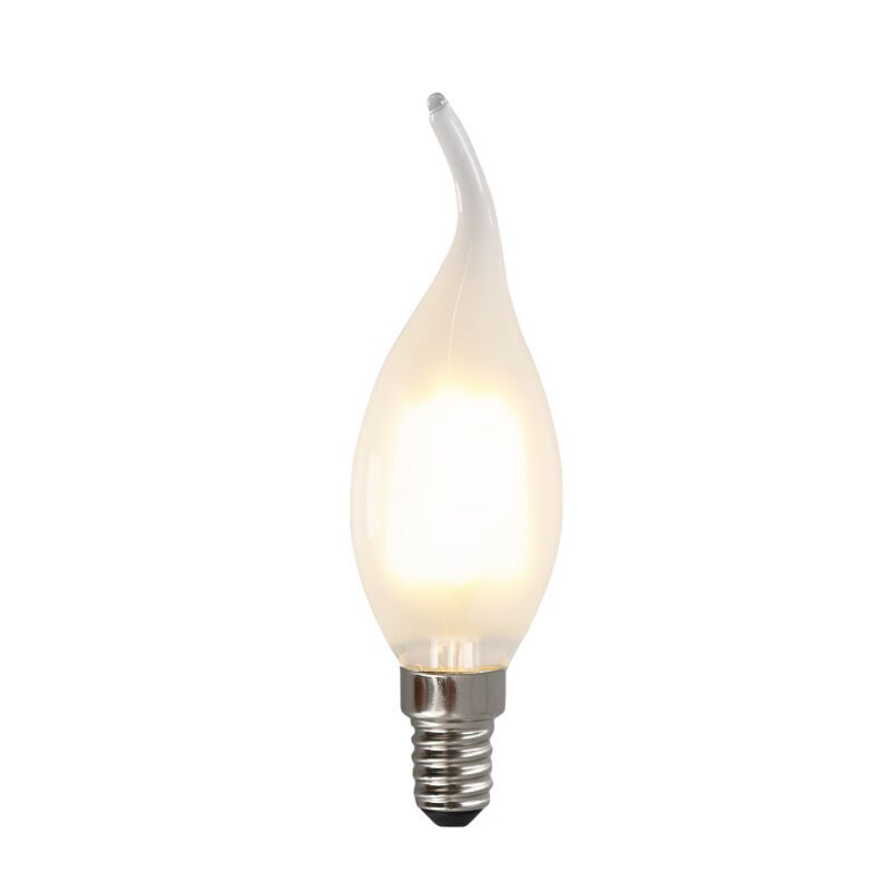 Szabályozható E14 Olucia LED gyertya, 3W, Fehér üveg, 2700k