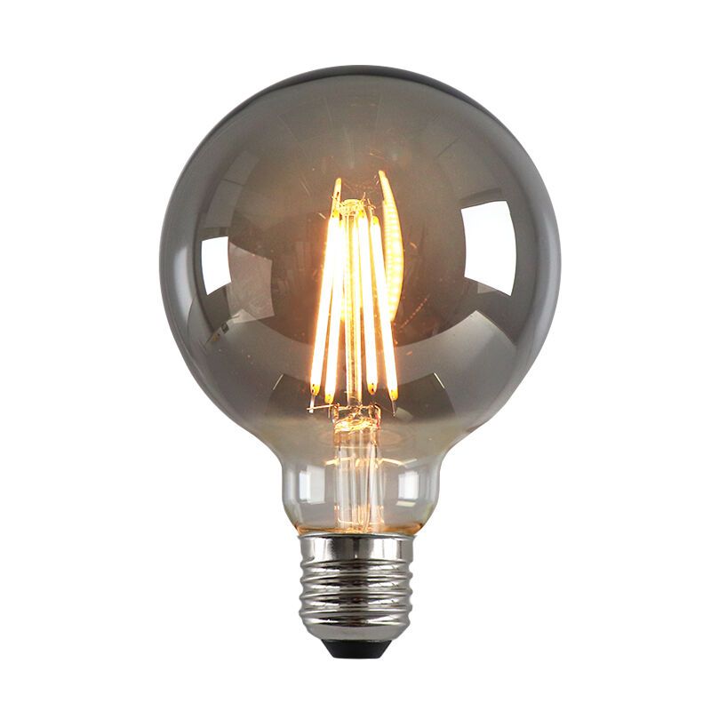 Szabályozható E27 Olucia LED lámpa, G95, 5W, füstüveg, 2200k