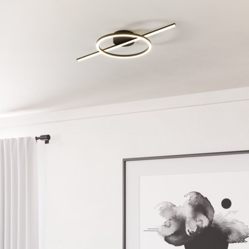 Retro műanyag mennyezeti lámpa fekete, Xam, 19,5 W, white switch LED