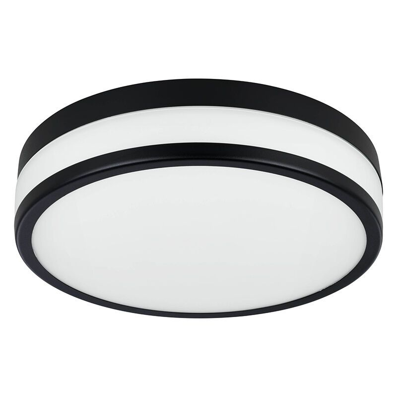 Üveg fürdőszoba mennyezeti lámpa fekete, Jacco, 5,7 W, 3000 K LED, IP44