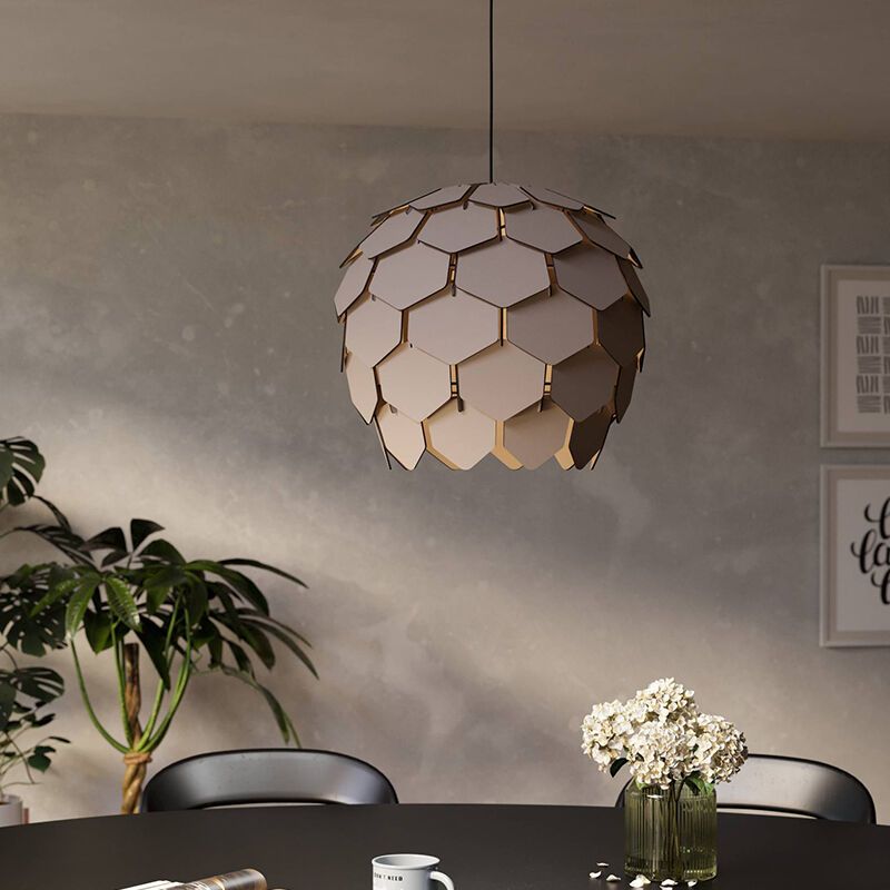 Design fa függőlámpa étkezőasztal fölé szürke, Latoya
