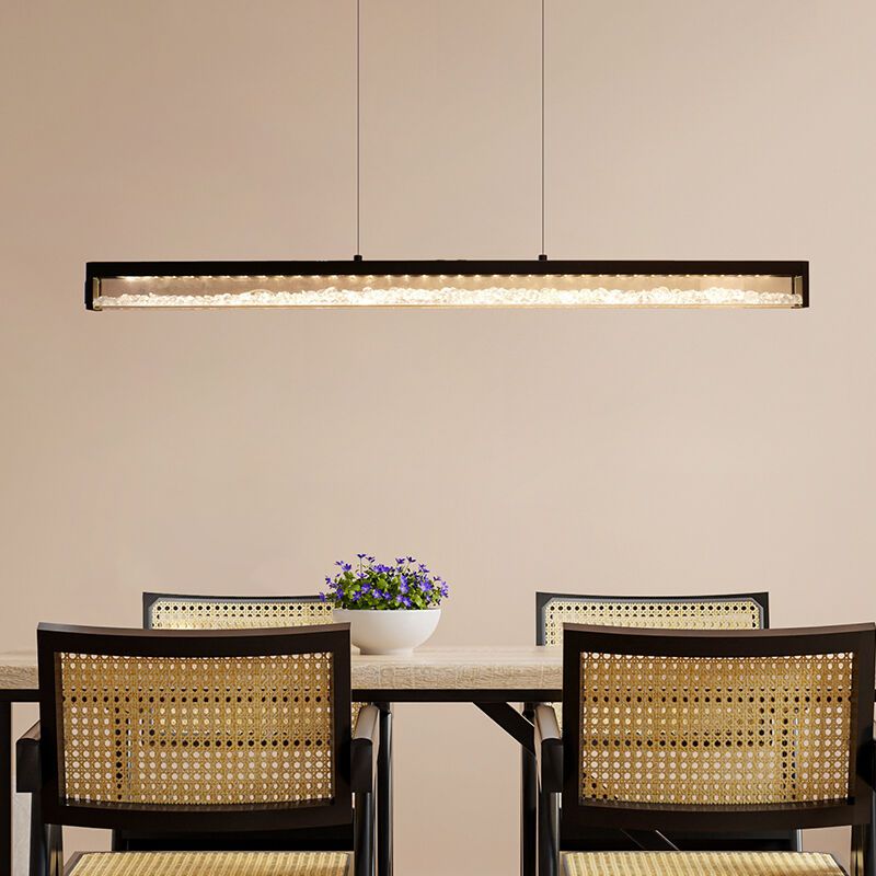 Design kristály függőlámpa fekete, Aarnoud, 6 W, melegtől hidegig állítható fehér LED, kosketushimmentimellä