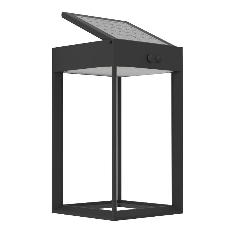 Műanyag napelemes kültéri fali lámpa fekete, Hubrecht, 6,5 W, 4000 K LED, IP65