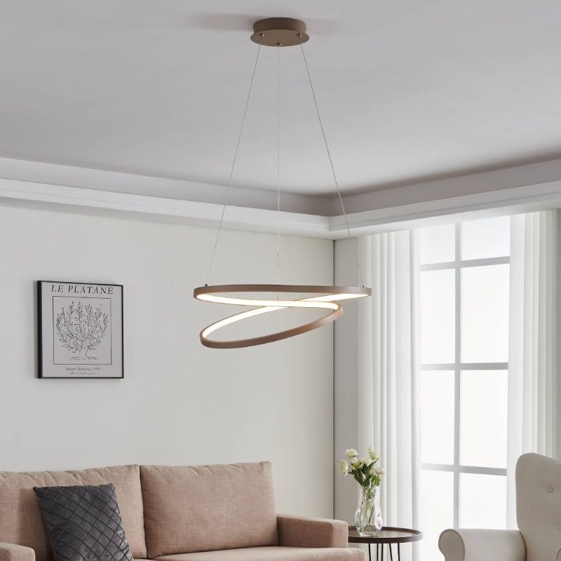 Retro alumínium függőlámpa bézs, Ties, 36 W, 3000 K LED
