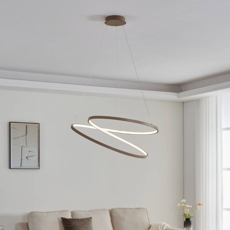Retro alumínium függőlámpa bézs, Ties, 42 W, 3000 K LED