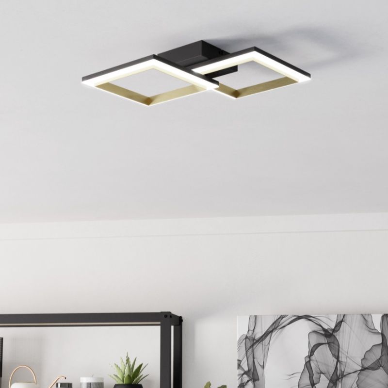 Design műanyag mennyezeti lámpa sárgaréz, Conrad, 18,4 W, 4000 K LED, 3 fokozatban szabályozható