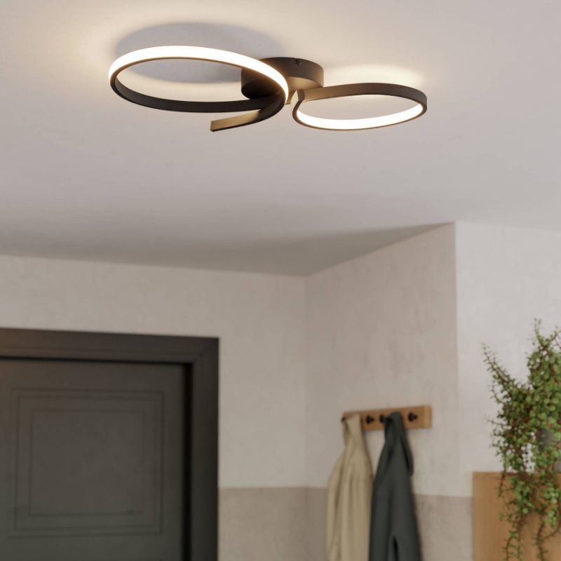 Retro alumínium mennyezeti lámpa fekete, Thekla, 21 W, 3000 K LED