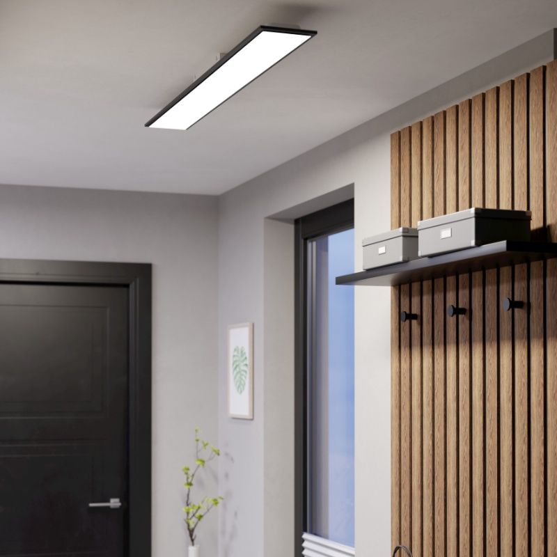 Design műanyag okos mennyezeti lámpa fekete, Muhsin, 28 W, RGBW LED Design műanyag okos mennyezeti lámpa fekete, Muhsin, 28 W, RGBW LED