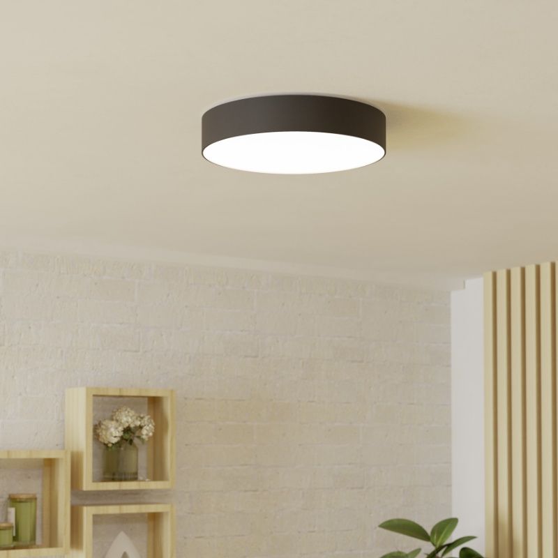 Retro műanyag okos mennyezeti lámpa fekete, Germen, 15 W, RGBW LED, távirányítóval