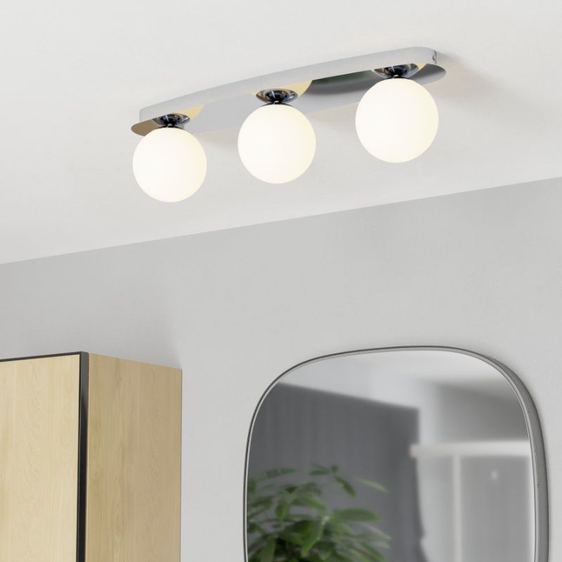 Retro acél mennyezeti lámpa króm, Cornee, 4,2 W, 2700 K LED, IP44