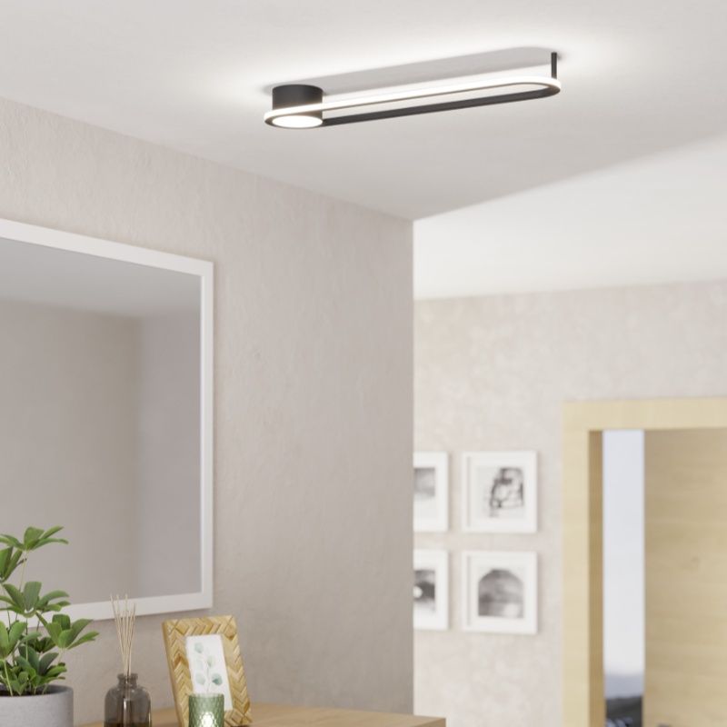 Design acél mennyezeti lámpa fekete, Constance, 24 W, white switch LED Design acél mennyezeti lámpa fekete, Constance, 24 W, white switch LED