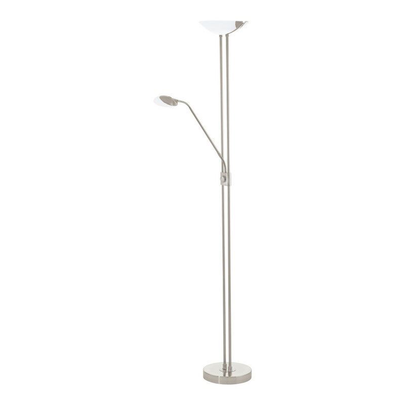 Design üveg álló olvasólámpa nikkel, Brava, 20 W, 3000 K LED, kapcsolóval