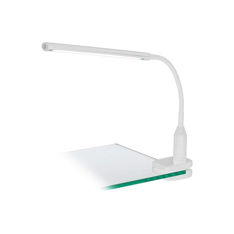 Retro műanyag csiptetős lámpa fehér, Brennan, 4 W, 4000 K LED, kapcsolóval