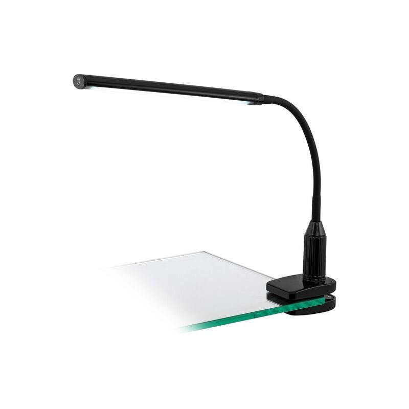 Retro műanyag csiptetős lámpa fekete, Brennan, 4 W, 4000 K LED, kapcsolóval