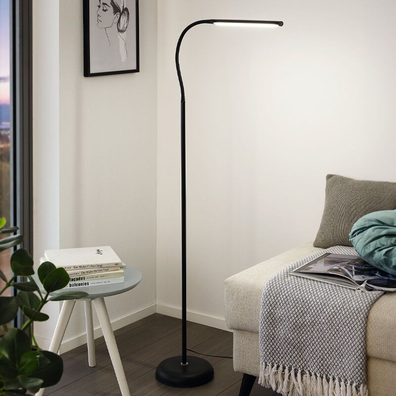 Retro műanyag állólámpa fekete, Brennan, 5 W, 4000 K LED, kosketushimmentimellä